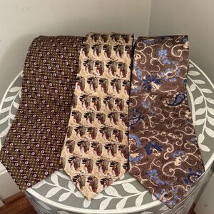Set of Three Patterned Silk Ties